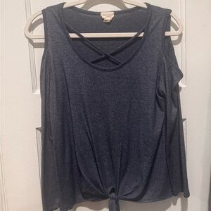 Caution To The Wind Dark Blue Tank Top